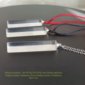 Trokutni prizmski privjesak, optično staklo, 10×10×45 mm, duge boje