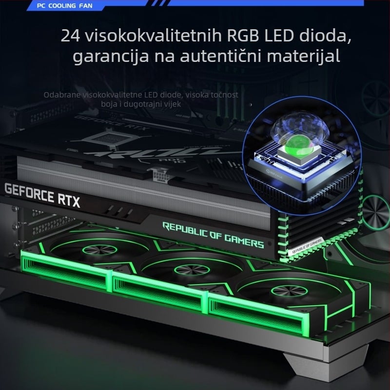 Prism 8Pro ventilator kućišta s hidraulickim ležajevima, 800-1800 RPM, 21 dB, zračno hlađenje
