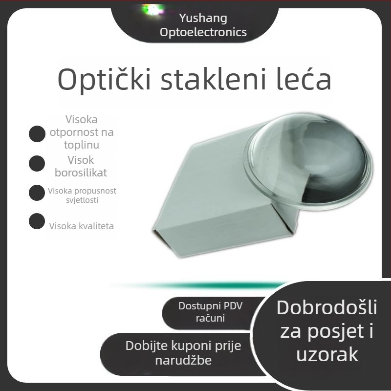 Plano-konveksna leća od stakla za visokoenergetske LED lampe, model YS-DT41