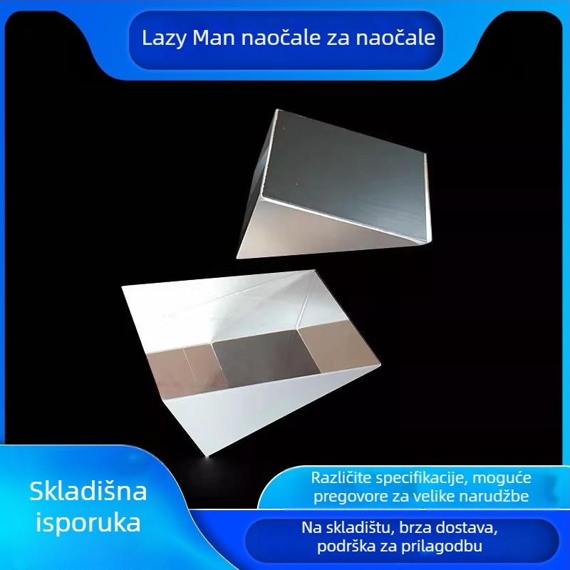 Prizma za ambliopiju oka – optičko staklo; pravokutna prizma; premazana; 30°/60°/90°; prilagođeno