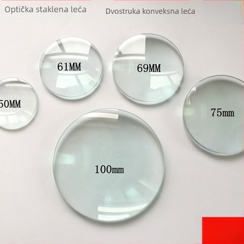 Povećalo od optičkog stakla, konveksna leća, fokusiranje slike, povećanje