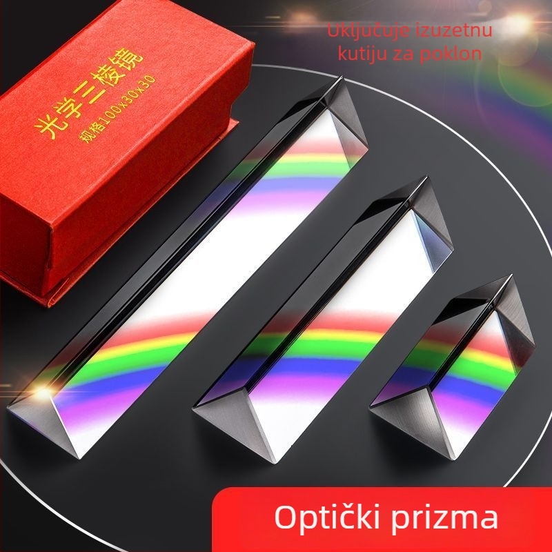 Kaleidoskop od optičkog stakla s trostranim prizmom za fizikalne eksperimente – poklon kutija