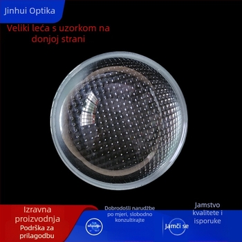 Lentila prednjeg svjetla automobila od borosilikatnog stakla, površina s bead-sunburst teksturom, model 78, za LED osvjetljenje