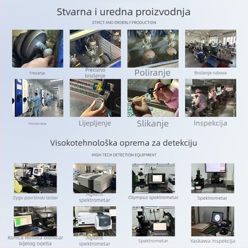 Kvadratna konveksna leća od optičkog stakla K9, ravno fokusiranje, holografska leća za optičke instrumente