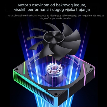 Snowman EK120-ARGB ventilator kućišta uz ARGB sinkronizaciju, hidravlički ležaj, 12V, 800–1600 RPM, 15–20 dBA