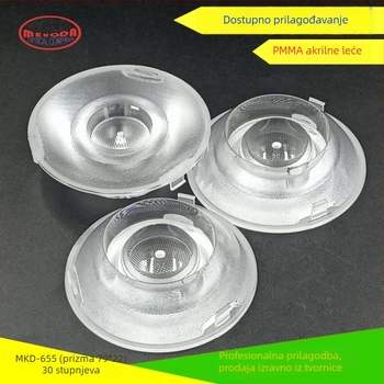 LED optička leća MKD-655, 30°, PMMA, 4 otvora, 228 g