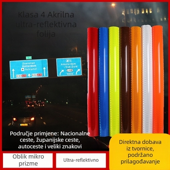Nacionalni standard 2345 Reflektirajući film, akrilni prizma, inženjerska čvrstoća, dijamantnog razreda reflektirajuća naljepnica, visoka svjetlost