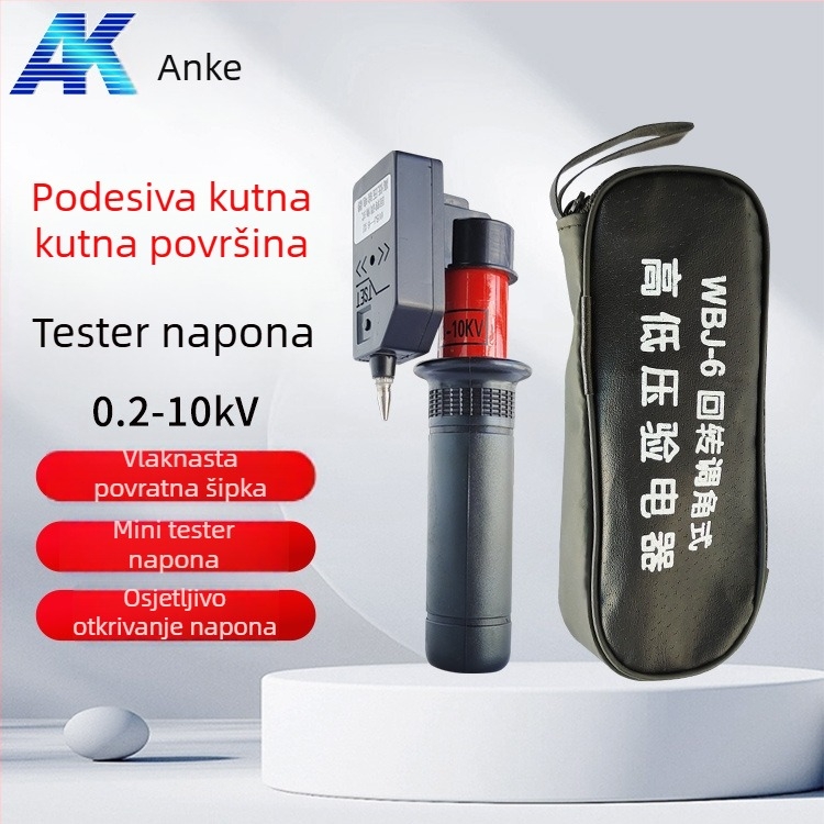 Anke džepni elektroskop – sklopivi teleskopijski dizajn, zvučna i svjetlosna indikacija, testiranje visokog i niskog napona