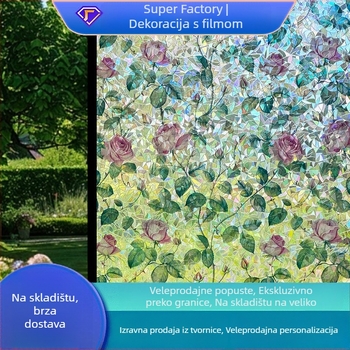 Iridecentno geometrijski apstraktni PVC prozor folija sa statičkim ljepilom – moderni minimalistički stil
