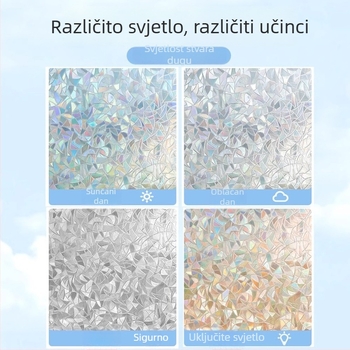 Iridecentno geometrijski apstraktni PVC prozor folija sa statičkim ljepilom – moderni minimalistički stil