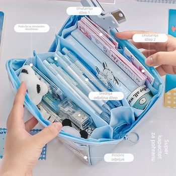 Pen barrier kutija za olovke, tkanina, univerzalni stil, korejski dizajn