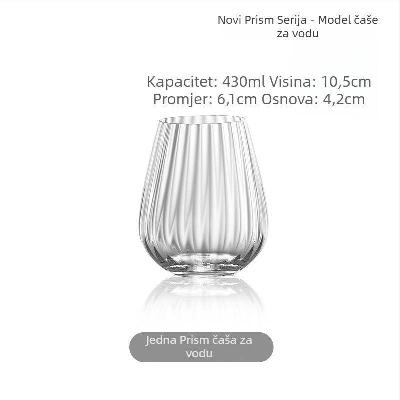 Kristalna šalica za kavu, okrugla, modernog minimalističkog stila, bez ručke, ručno izrađena