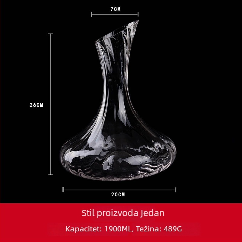 Hengmao kristalni dekantator s nagibnim izljevom, prugasti prizmati uzorak, kapacitet 1000 ml