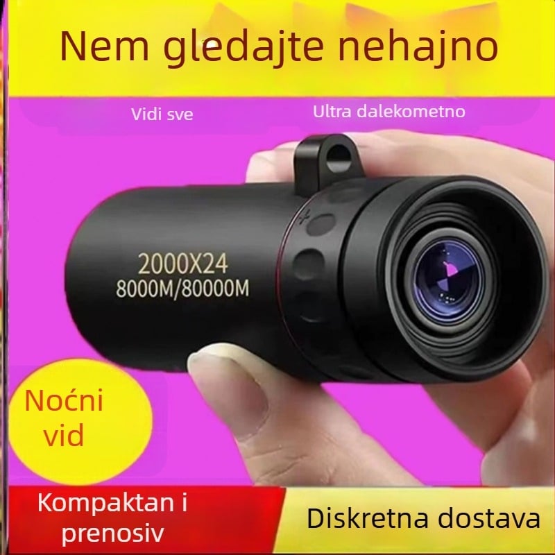 Monokularni teleskop za telefon, 8x povećanje, noćni vid bez IR, kroz zidove, HD profesionalan