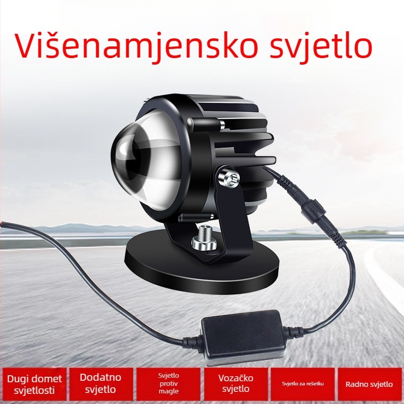 LED reflektor za automobil s dugim dometom i laserskim zrakom, visoko prozirno ogledalo – modifikacija prednje rešetke za terensko vozilo (60W, 12-24V, TP20, 3000h)