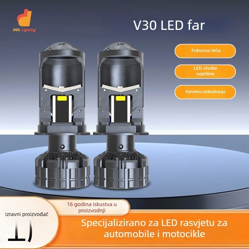 V30 H4 integrirana visokoučinkovita automobil headlight s fisheye lećom, 70W, 9-60V, 7000LM, IP68
