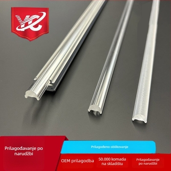 LED linearna leća, akrilna ekstrudirana leća, snop od 45°, propusnost svjetla 89–92%, model DHT-G-0023