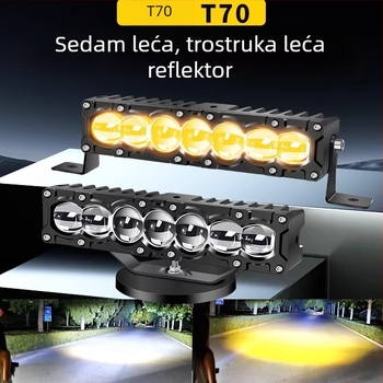 Xinwuke LED reflektor s 7 dioda, direktni snop s laserskom lećom, 40W/65W niski/visoki snop, 12-24V, 5000-6000K, za kamione