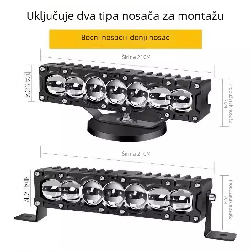 Xinwuke LED reflektor s 7 dioda, direktni snop s laserskom lećom, 40W/65W niski/visoki snop, 12-24V, 5000-6000K, za kamione