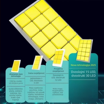 LED prednje svjetlo za automobil s U-oblikovanim cijevima - 90W, 12-36V, 6000LM, IP68, Model U1