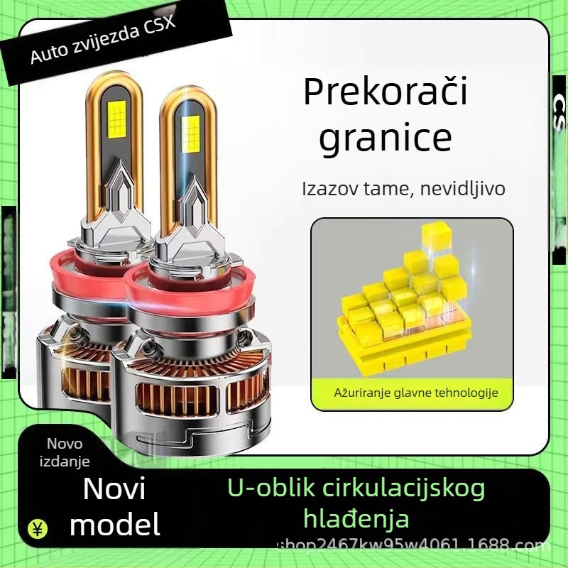 LED prednje svjetlo za automobil s U-oblikovanim cijevima - 90W, 12-36V, 6000LM, IP68, Model U1