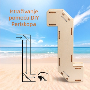 DIY set za izradu periskopa — drveni materijal, znanstveno-istraživački projekt za djecu 7–14 godina, razvija ručne vještine