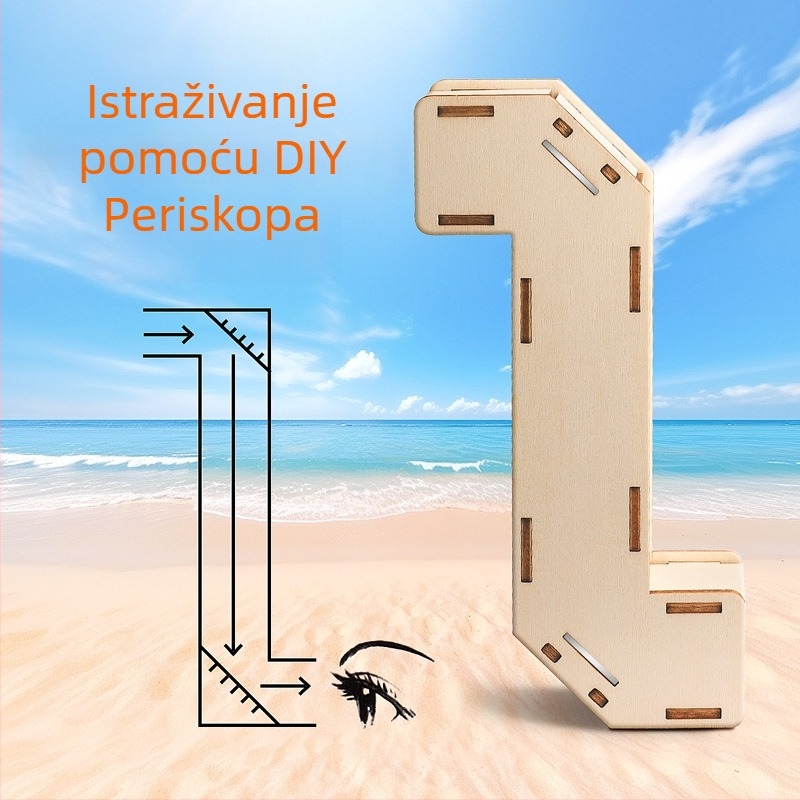 DIY set za izradu periskopa — drveni materijal, znanstveno-istraživački projekt za djecu 7–14 godina, razvija ručne vještine