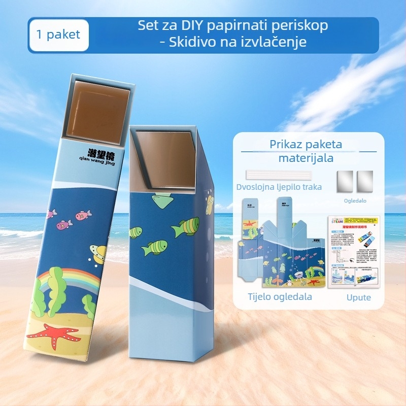 DIY set za izradu periskopa — drveni materijal, znanstveno-istraživački projekt za djecu 7–14 godina, razvija ručne vještine