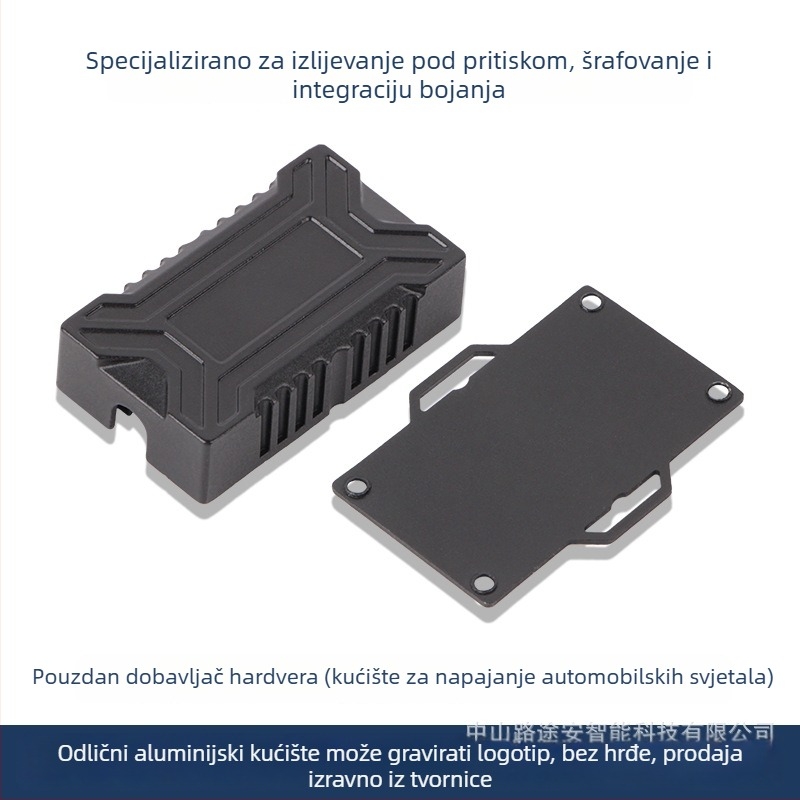 711 die-cast aluminijski napajanje za LED prednja svjetla automobila i motocikla — 220W, 9–80V, 12A, IP67, 9000 lm