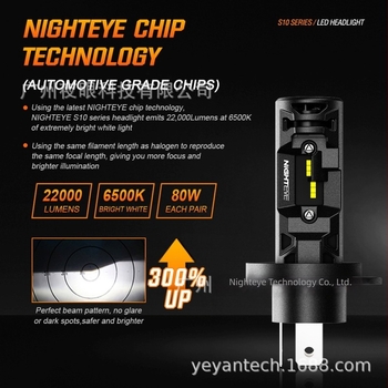 NovSight aluminijski automobilski LED prednji svjetla H4, 80W/par, DC12-16V, 18000 lm/par, IP68, vijek >100000 h