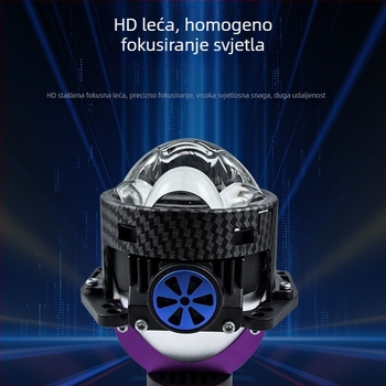 Automobilska prednja svjetiljka – 3 LED, izravni snop, dvostruka leća, dvostruki ventilatori, 12V