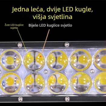 LED reflektor s dvostrukom lećom za automobile i terenska vozila, 120W, 12-60V, vodootporan