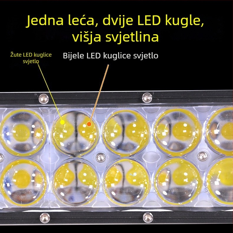 LED reflektor s dvostrukom lećom za automobile i terenska vozila, 120W, 12-60V, vodootporan