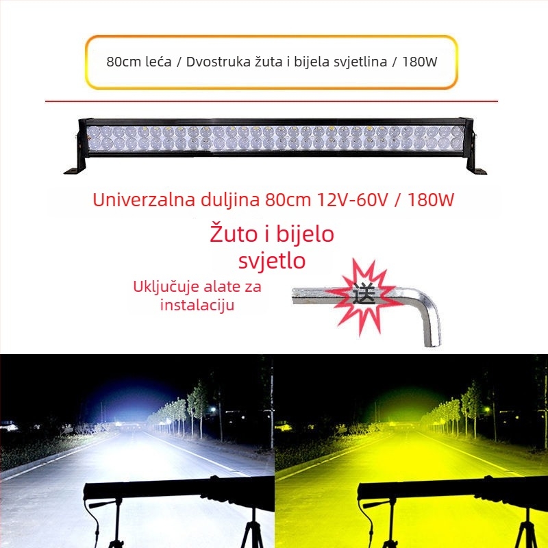 LED reflektor s dvostrukom lećom za automobile i terenska vozila, 120W, 12-60V, vodootporan
