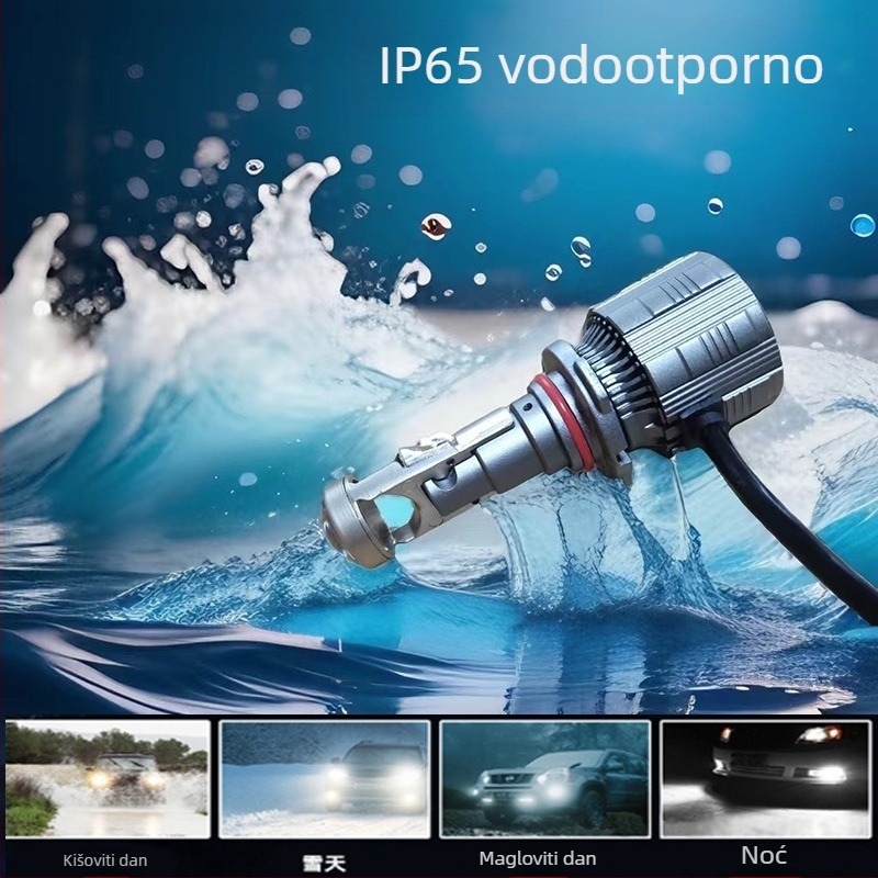 LED prednja svjetla za auto s laserskim lećama, 80W, 12V, 5000-8000 lm, IP65, kompatibilno s H1/H7/H4