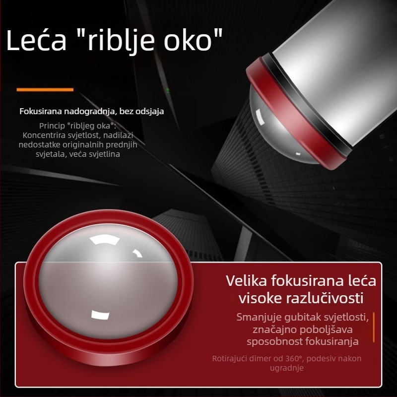 Y8 LED farovi za automobil, visoke snage, H4 fisheye dvostruki zraci leća