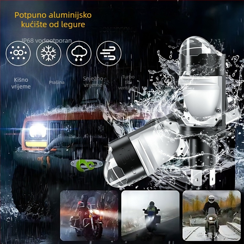 H4 LED prednje svjetlo za auto s lećom, dvostruki visok/niski snop, plug-in