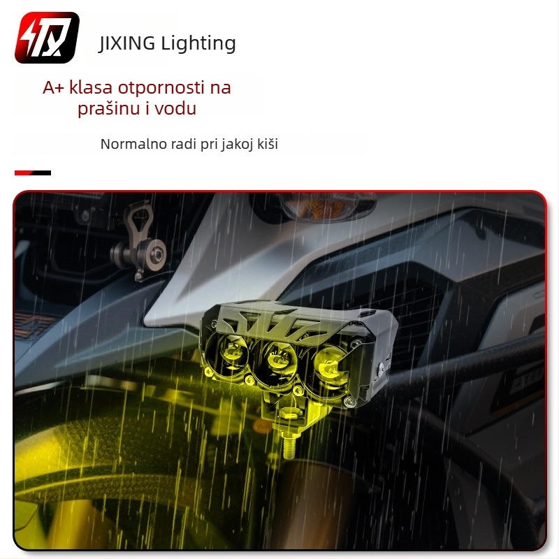Motociklistički reflektori s tri leće, vanjska prednja svjetla za off-road, pomoćna svjetla, visoka svjetlosna snaga