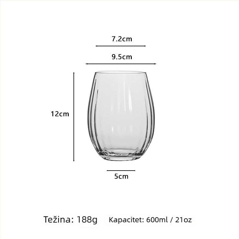 Kristalni prism čaše za vino – set čaša za crveno vino, šampanjac i koktele, nordijski stil, 5 kom, zapremina 501–600 ml, pakiranje u šarenu kutiju