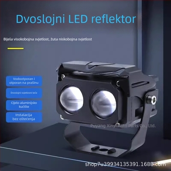 Kamionska LED prednja svjetla s dvostrukom lećom, visoki/niži snop, 28W, 12-80V, 5000LM, 50000H, aluminijsko kućište