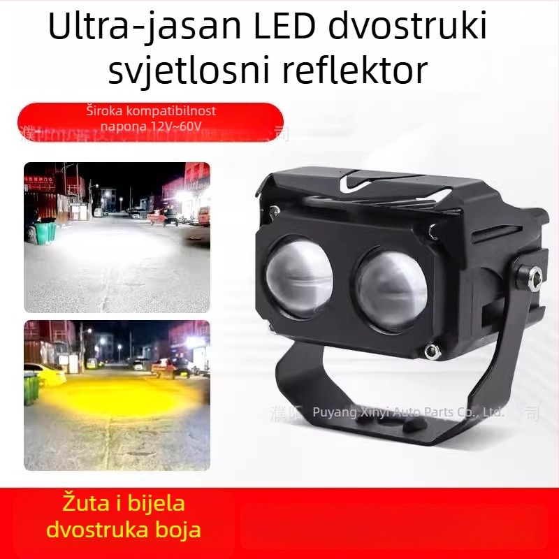 Kamionska LED prednja svjetla s dvostrukom lećom, visoki/niži snop, 28W, 12-80V, 5000LM, 50000H, aluminijsko kućište