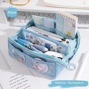 Quya platnena torbica za olovke – Velik kapacitet, Unisex, Korejskog stila