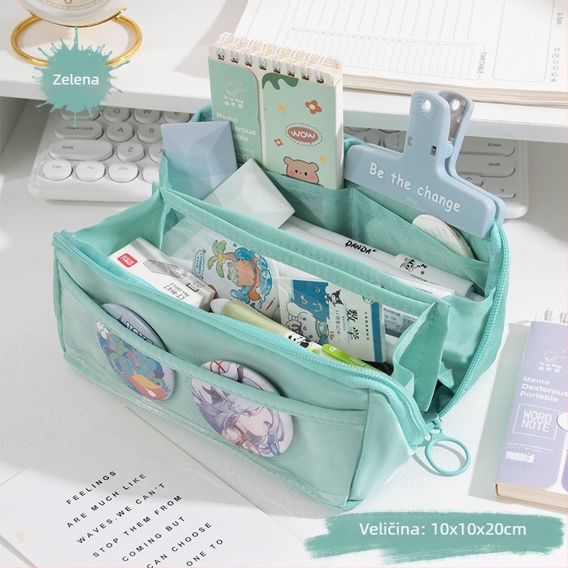 Quya platnena torbica za olovke – Velik kapacitet, Unisex, Korejskog stila