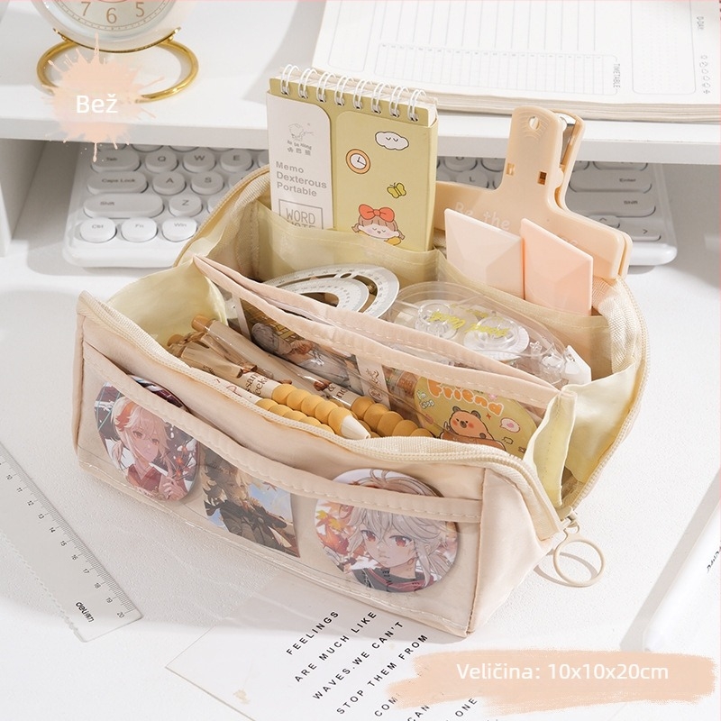 Quya platnena torbica za olovke – Velik kapacitet, Unisex, Korejskog stila
