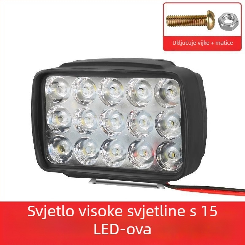 Prednje LED svjetlo za motocikl i električni tricikl, vanjska leća, 12V, 80A