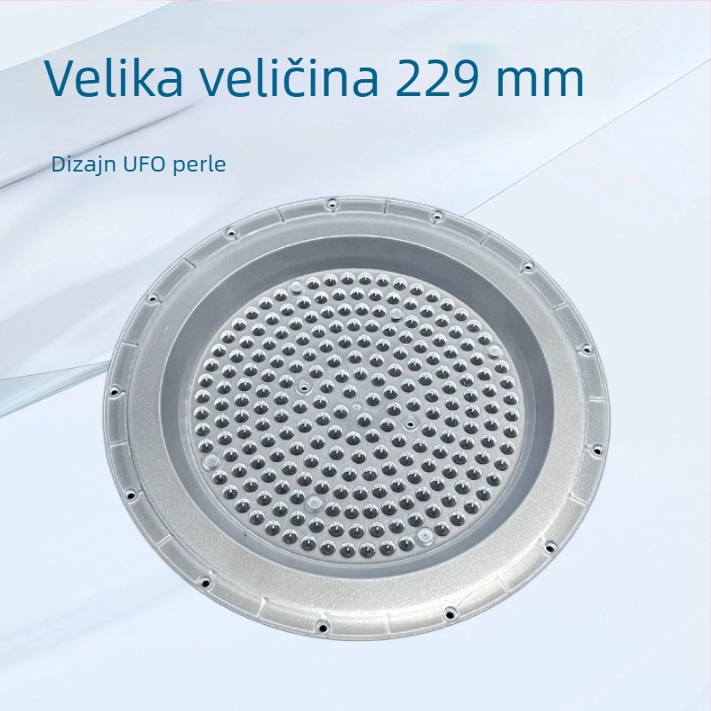 Lentila za industrijsku i rudarsku lampu s UFO prstenastim dizajnom, snop 60-90°, propusnost 92%, model UFO-a-100w-150w-200w, glavni materijal PCS