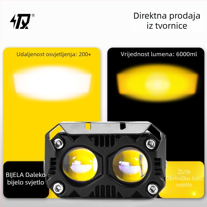 Motociklistički spot svjetla i LED prednja svjetla s dvostrukim lećama, vanjska ugradnja, snažno prednje osvjetljenje