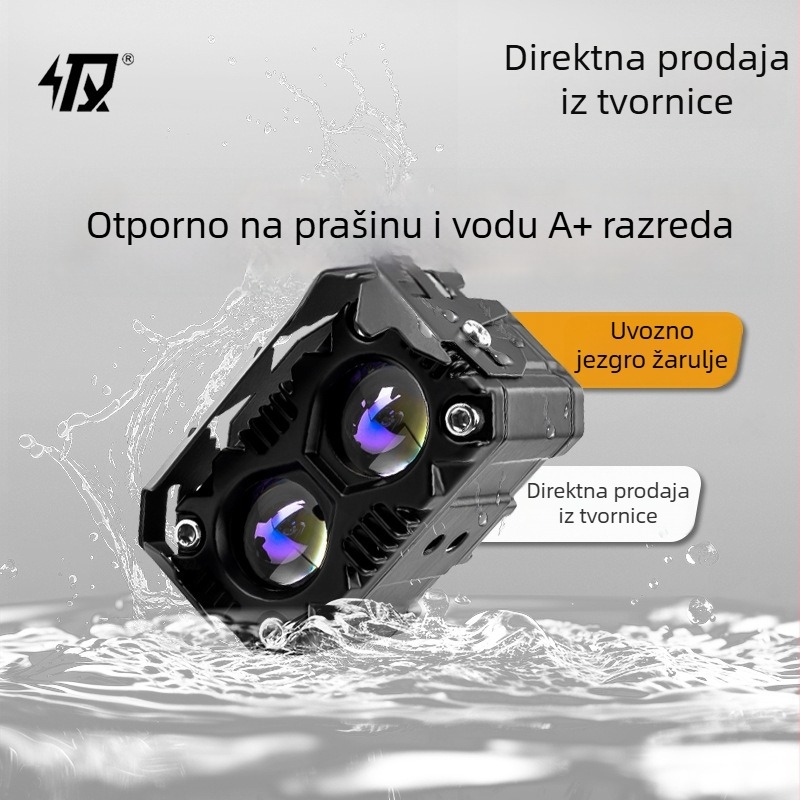 Motociklistički spot svjetla i LED prednja svjetla s dvostrukim lećama, vanjska ugradnja, snažno prednje osvjetljenje