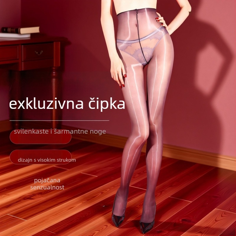 Bezšivne ultra-tanke najlon čarape, jednofarban uzorak, 3D seksi dizajn