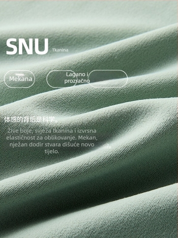 Ženski sportski top s dugim rukavom i okruglim izrezom – uski kroj, prozračan materijal od najlona i spandeksa 91%/9%, dužina do bokova, za trčanje, fitness i jogu